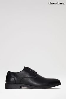 Threadbare Black Smart Derby Shoes (T59459) | kr454