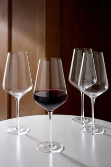 Set of 4 Clear Belgravia Crystal Wine Glasses Set of 4 Red Wine Glasses (T59512) | €30