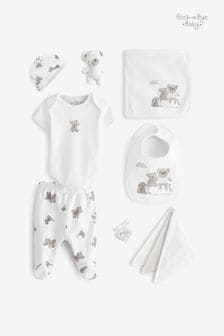أبيض - Rock-a-bye Baby Boutique Animal Print Cotton 5-piece Baby Gift Set (T59747) | 19 ر.ع