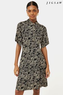Jigsaw Black Brushed Rose Shirt Dress (T59836) | 426 zł
