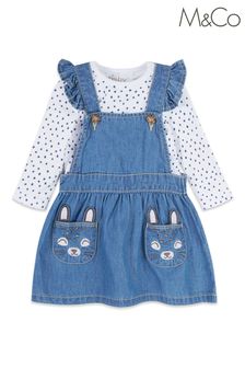 M&Co Blue Cat Pocket Pinny And Top Set (T59923) | €25