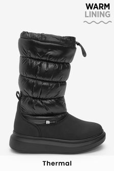 ブラック - 撥水 サーマル Thinsulate™ 裏地付き キルティング ブーツ (T59937) | ￥5,520 - ￥6,470