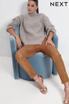Gold Sequin Skinny Trousers (T59978) | €24