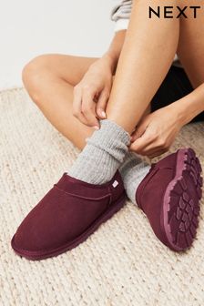 Berry Red Suede Shoot Slippers (T59983) | €14