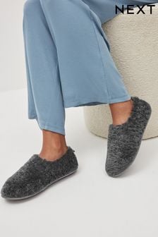 Grey Faux Fur Cosy Shoot Slippers (T59984) | $21