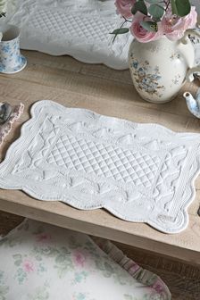 Shabby Chic by Rachel Ashwell® Set of 2 White Quilted Placemats (T60099) | OMR11