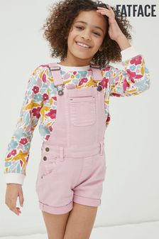 FatFace Pink Coloured Shortie Dungarees (T60274) | €31
