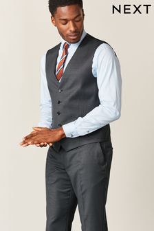 Charcoal Grey Micro Patterned Wool Rich Slim Fit Suit Waistcoat (T60319) | €27