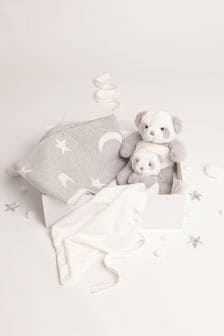 Babbico Grey Panda Plush Toy, Comforter and Blanket 3 Piece Luxury Baby Gift Set (T60348) | €55