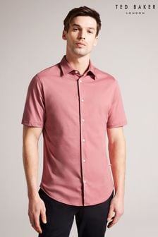 Розовая трикотажная рубашка с короткими рукавами Ted Baker Marrsho (T60398) | €47
