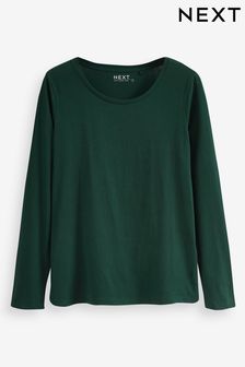 Forest Green Long Sleeve Crew Neck Top (T60410) | €13