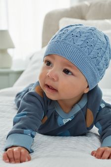 Blue Knitted Baby Hat (0mths-2yrs) (T60439) | 223 UAH