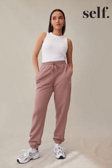 Morado malva - Pantalones de chándal de mezcla de algodón con bajos ajustados de Self (T60535) | 31 €.