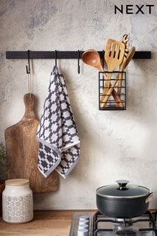 Black Moderna Kitchen Rail Bar with Hooks and Caddy (T60613) | $63