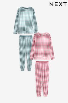 藍色／粉紅 - 棉質長袖睡衣—2件裝 (T60666) | HK$365