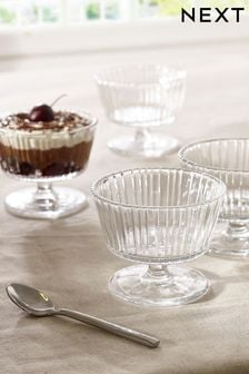 Set of 4 Clear Glass Trifle Dessert Bowls (T60685) | $40