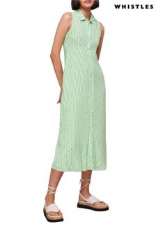Зеленое платье-рубашка с вертикальным принтом Whistles (T60790) | €97