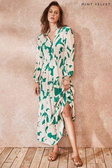 Mint Velvet Green Sabrina Tiered Maxi Dress (T60839) | €75