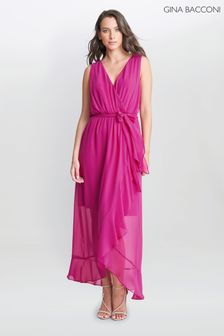 Gina Bacconi Purple Imogen Sleevless Wrap Dress (T60978) | €124