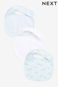 Bleu à motifs éléphant - 3 Emballez des bavoirs pour bébé (T61193) | €9