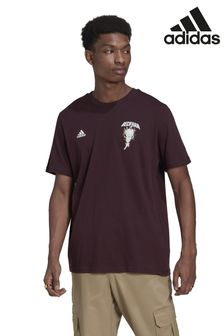 Adidas Beckham Adult Maroon Red Football Icon Graphic T-shirt (T61223) | ‏130 ₪