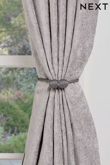 Charcoal Grey Magnetic Curtain Tie Backs Set of 2