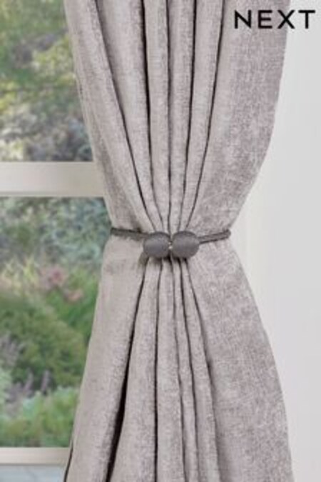 Charcoal Grey Set of 2 Magnetic Curtain Tie Backs (T61646) | $31