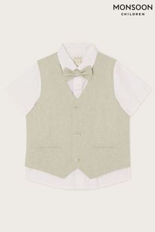 Monsoon Three-Piece Waistcoat, Bow Tie and Short Sleeve Shirt Set (T61773) | €28 - €41