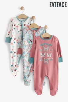 FatFace Baby Crew 3pk Butterfly Star Sleepsuits (T61866) | OMR17 - OMR18