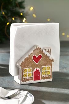 Brown Gingerbread House Napkin Holder (T62651) | AED44