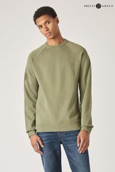 Pretty Green Khaki Green Cascade Crew Neck Sweatshirt (T62935) | €53