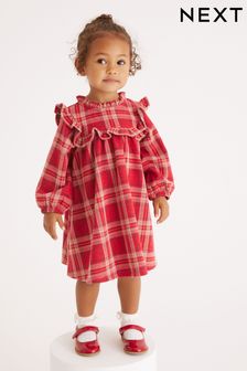 Red Check Ruffle Jersey Dress (3mths-7yrs) (T62992) | 20 € - 23 €