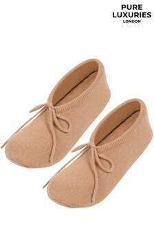 焦糖色 - Pure Luxuries London Millom羊絨及羊毛拖鞋 (T63260) | NT$2,290