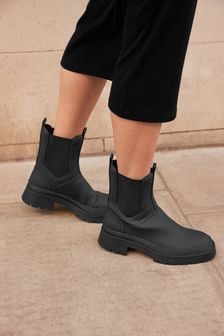 Black Rochelle Forever Comfort® Rubberised Chunky Chelsea Boots (T63327) | 64 €
