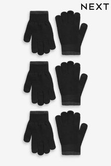 Black 3 Pack Magic Finger Gloves (3-16yrs) (T63741) | 2.50 BD - 3.50 BD