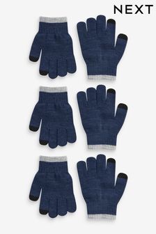 Navy Blue 3 Pack Magic Finger Gloves (3-16yrs) (T63759) | 2.50 BD - 3.50 BD