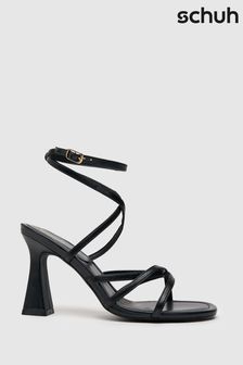 Schuh Black Serene Flared Heel Sandals (T63792) | OMR21