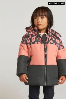 Myleene Klass Girls Pink Animal Colourblock Puffer Jacket (T63880) | €51 - €56