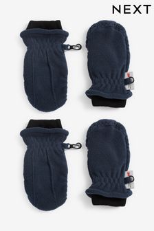 Navy Blue 2 Pack Fleece Mittens (3mths-6yrs) (T63884) | NT$530 - NT$620