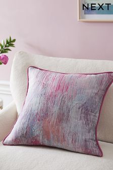 Pink Embroidered Lines 50 x 50cm Cushion