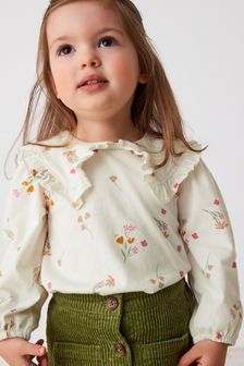 Cream Ditsy Collared Cotton Blouse (3mths-7yrs) (T64003) | €11.50 - €14