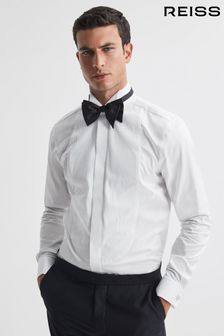Reiss White Fitzrovia Pleat Front Winged Collar Shirt (T64197) | €139