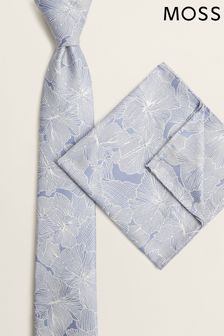 Moss London天空花朵圖案領帶和西裝手帕組合 (T64284) | HK$245