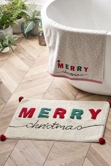 Kúpeľňová predložka s nápisom Merry Christmas (T64910) | €17