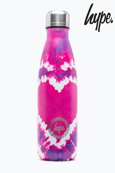 Hype. Pink Heart Hippy Tie Dye Metal Water Bottle (T64956) | TRY 194
