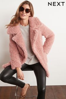 Pink Teddy Borg Coat (T64997) | 96 €