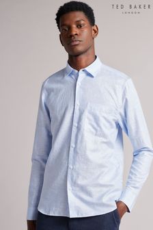 Ted Baker Light Blue Remark Long Sleeve Linen Shirt (T65249) | 121 €