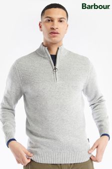 Barbour® Shoal Pullover mit kurzem Reißverschluss, Grau meliert (T65388) | 60 €