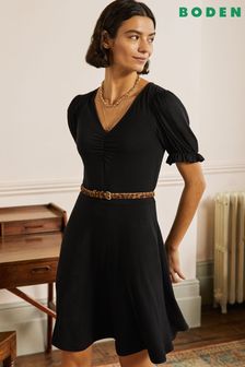 שמלת ג'רזי של Boden בשחור עם צווארון וי (T65724) | ‏326 ₪