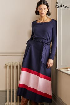 Boden Blue Round Waistband Full Skirt (T65749) | $307